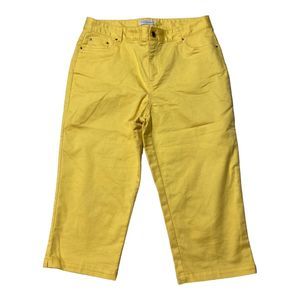 Kim Rogers Capris Stretch Pants Women's Size 10 Yellow EUC